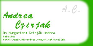 andrea czirjak business card